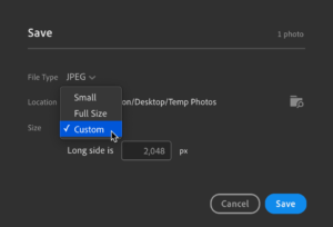 lightroom cc export settings