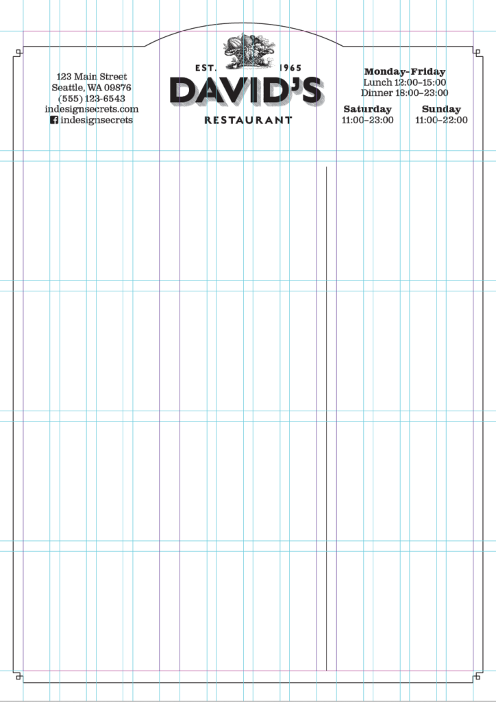 Grid Layout Menu Designing a Restaurant Menu