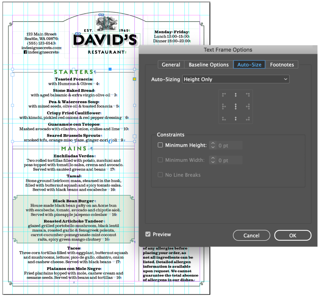 Chapter Menu Design Designing a Restaurant Menu