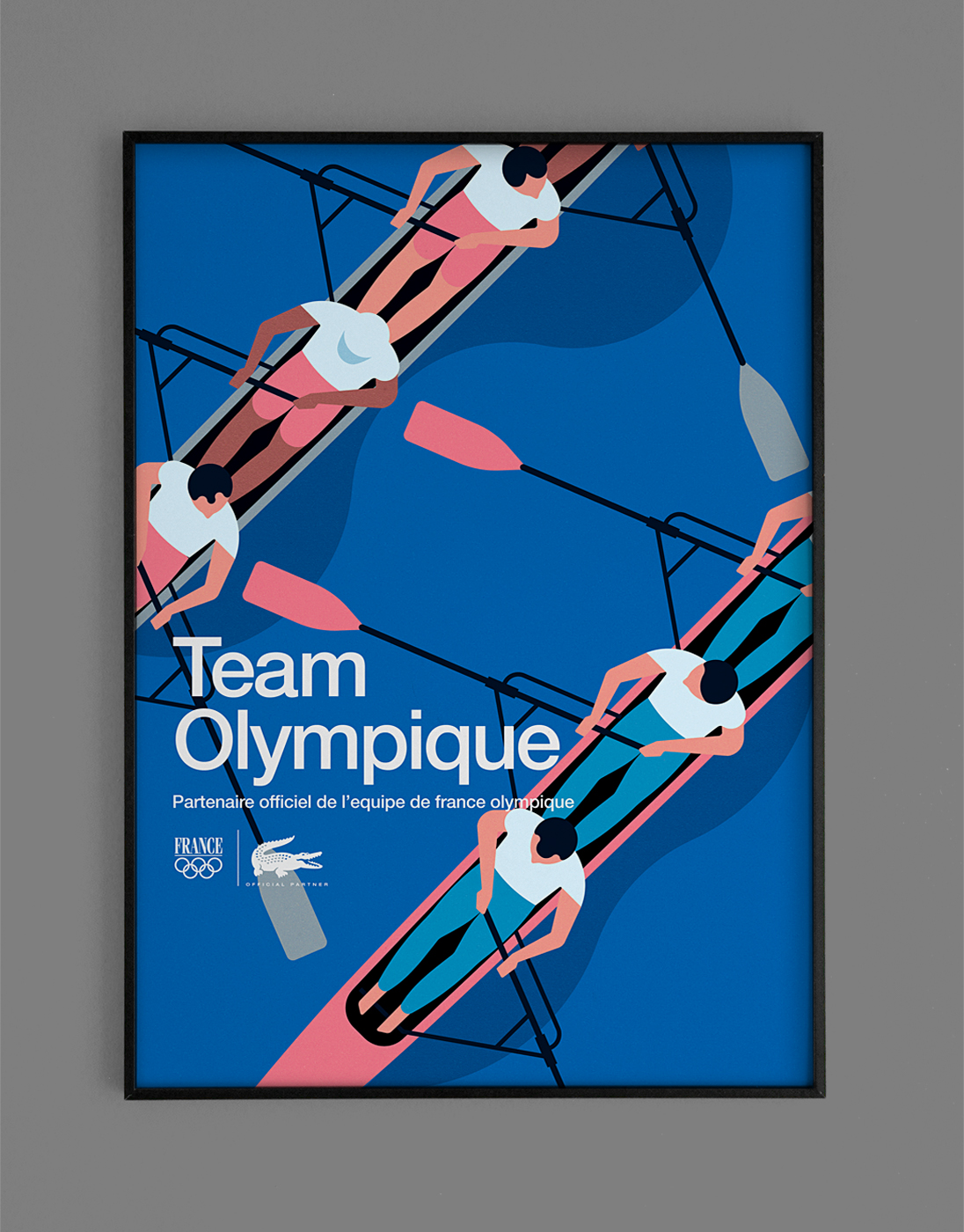 Poster with vector art of crew team