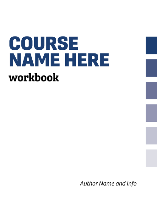 Indesign workbook template cover