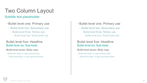InDesign presentation template two column layout