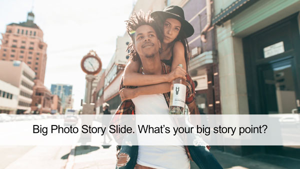 InDesign presentation template big photo story slide