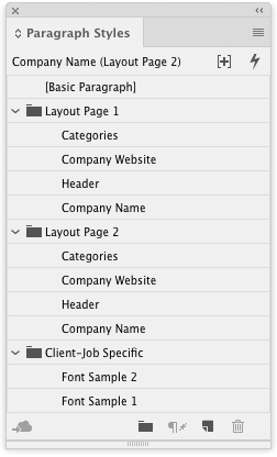 InDesign paragraph styles