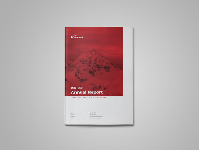 InDesign annual report template cover