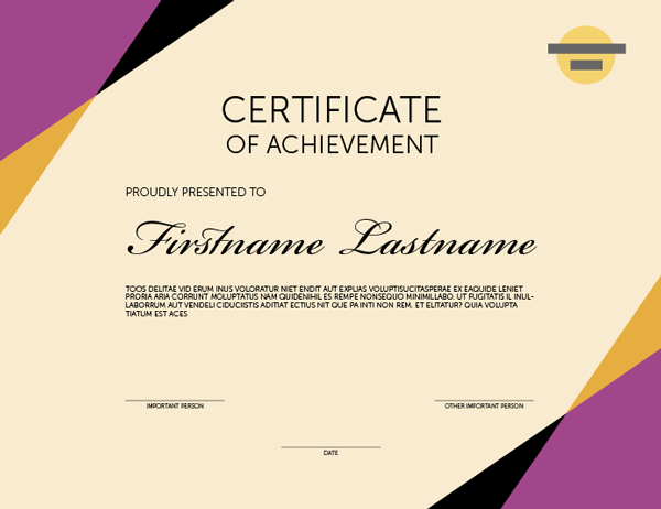 InDesign certificate of achievement template
