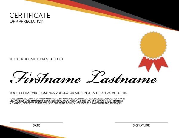 InDesign certificate of appreciation template 