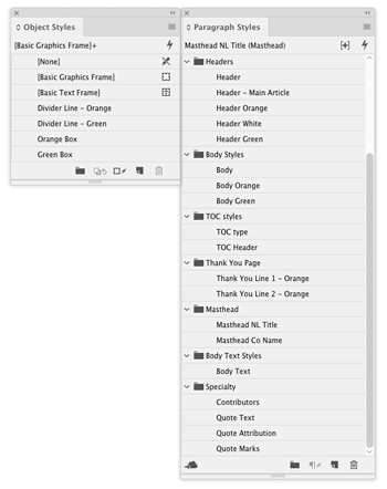 inDesign object styles and paragraph styles