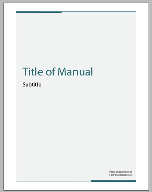 user manual cover page template