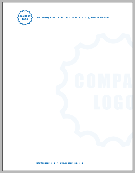 InDesign business stationery template letterhead