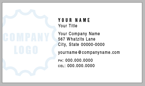 InDesign business stationery template business card