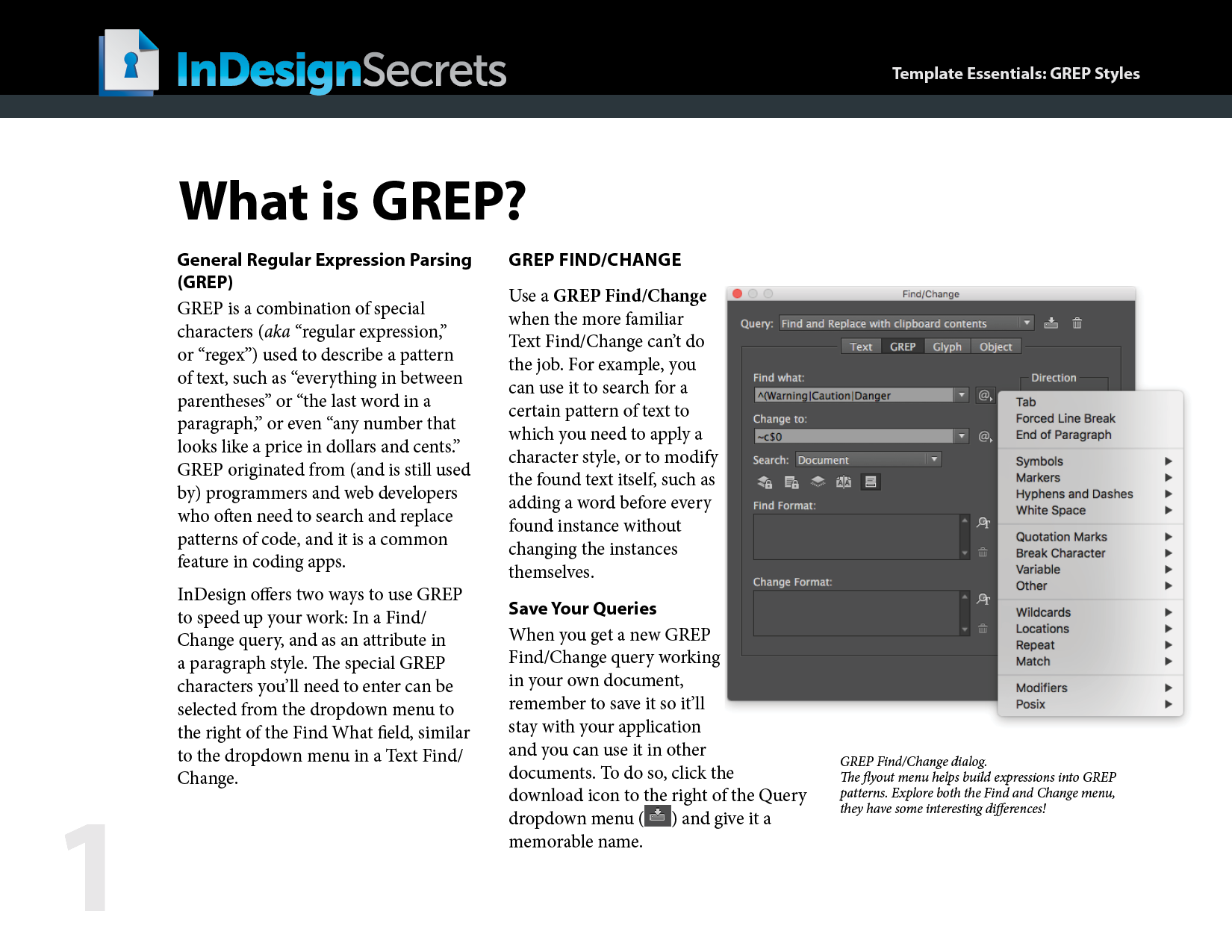 InDesign what is grep introduction