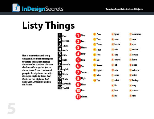 InDesign listy things template