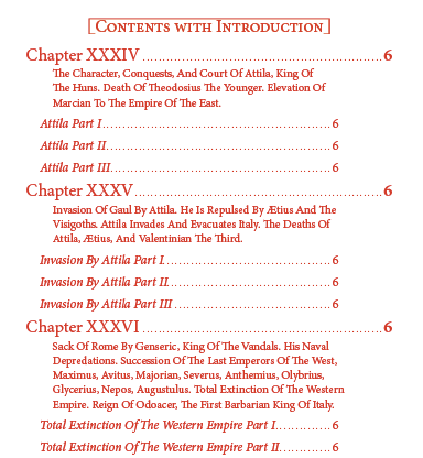Table of contents with introduction
