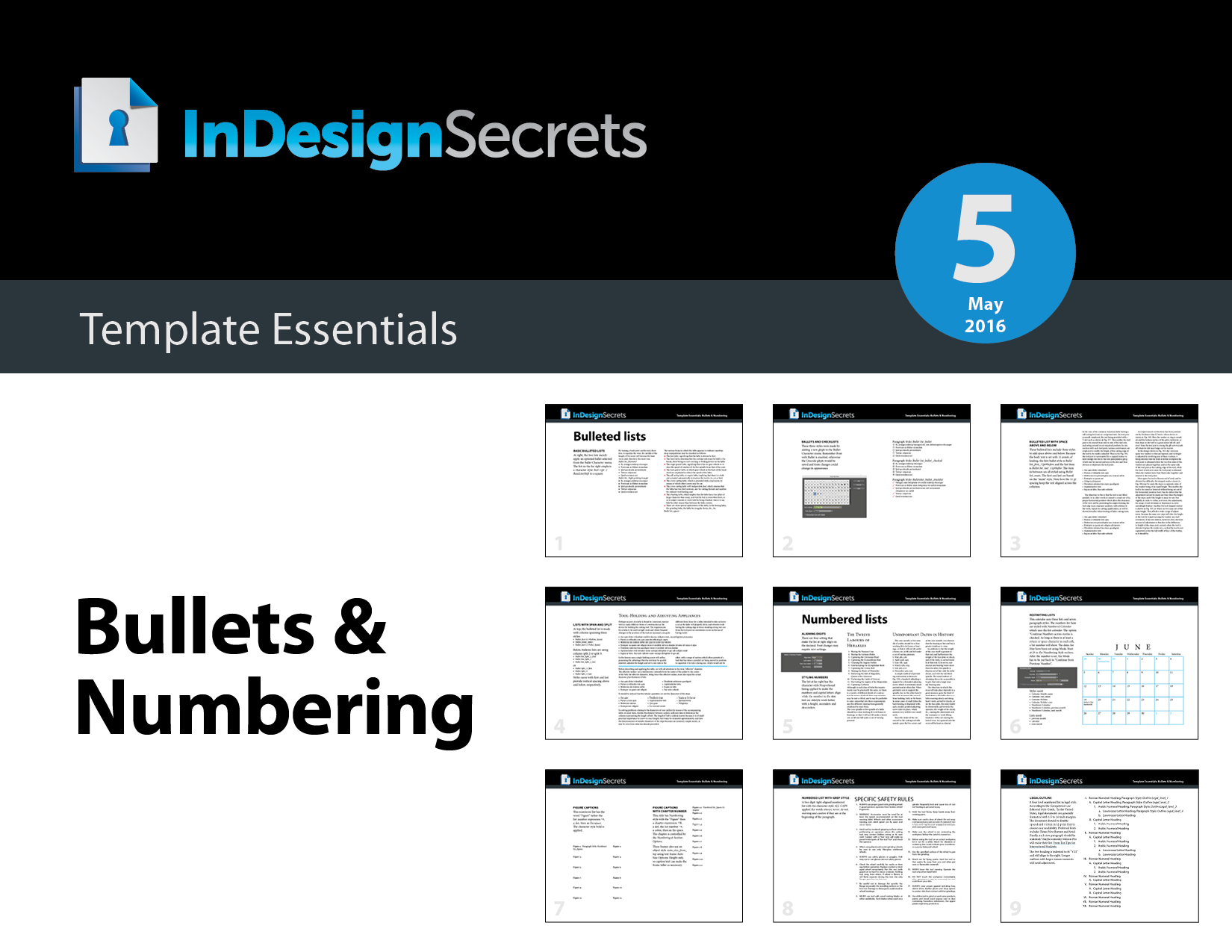 InDesign bullets and numbering template