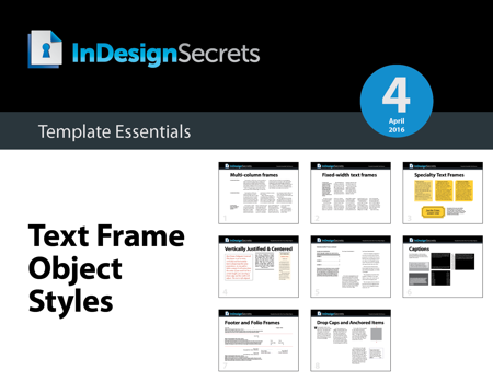 InDesign text frame object styles template