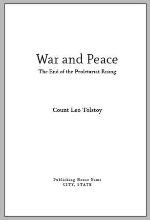 InDesign book design template cover page