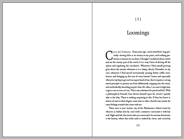 InDesign book design template chapter spread