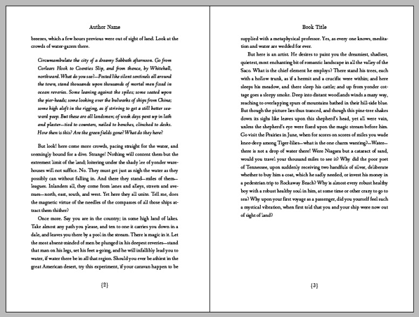 InDesign book design template page spread