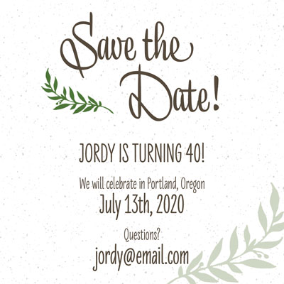 InDesign save the date invitation template alternate fonts