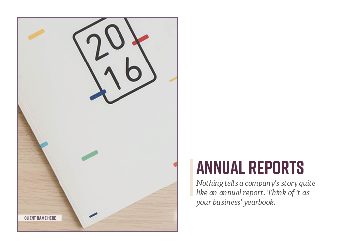 InDesign portfolio template annual reports page
