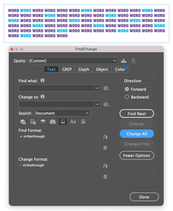 Find And Change Indesign Excluding Items with Specific Formatting in InDesign Find/Change ...
