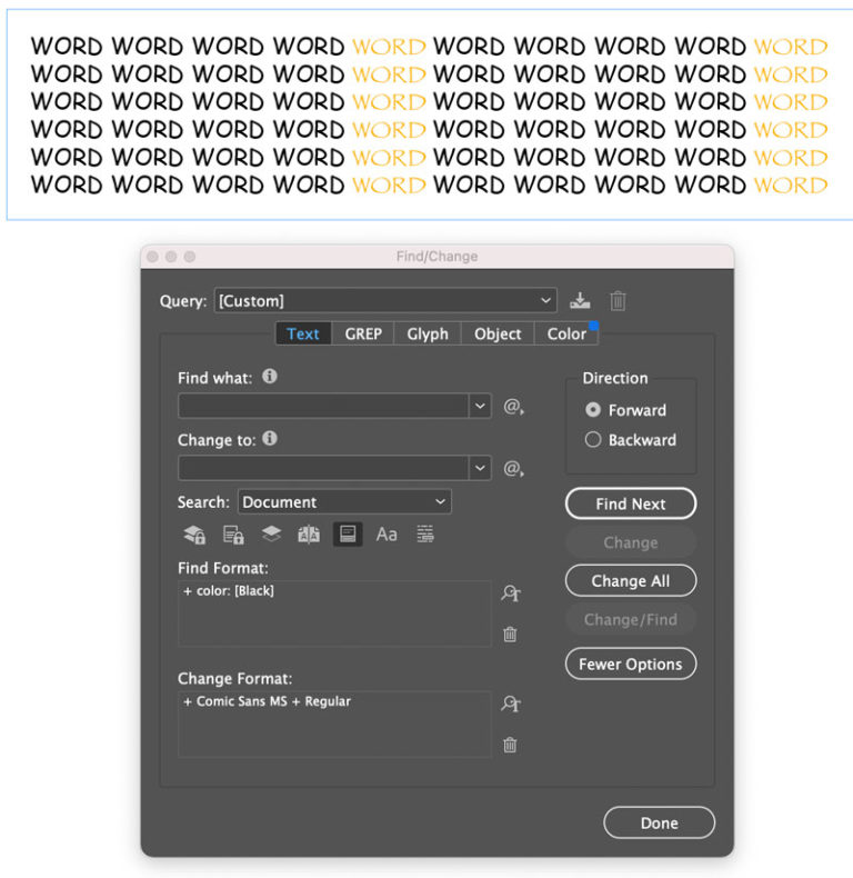 Find And Change Indesign Excluding Items with Specific Formatting in InDesign Find/Change