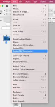 Using InDesign’s PDF Comments Panel