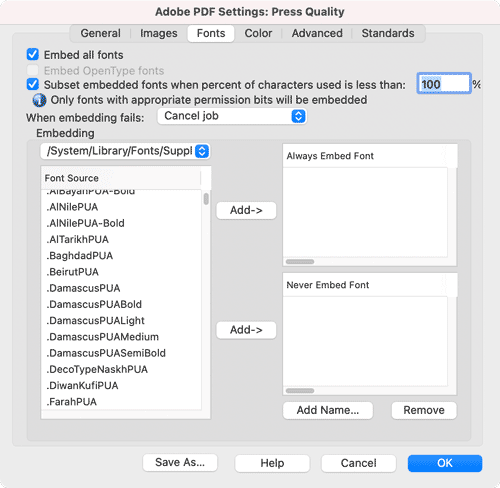 how to check font embedding in pdf