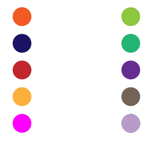 colored circles in Adobe Illustrator