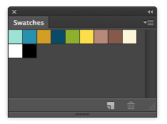 Photoshop Swatches panel with 11 colors