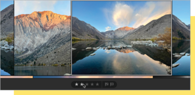 Window showing mouse clicking two of five stars under an image.