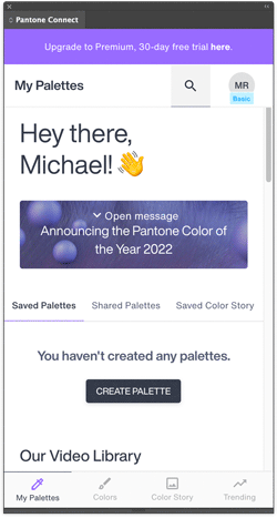 Pantone Connect panel in InDesign