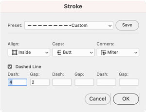 saving a custom stroke pattern in Photoshop