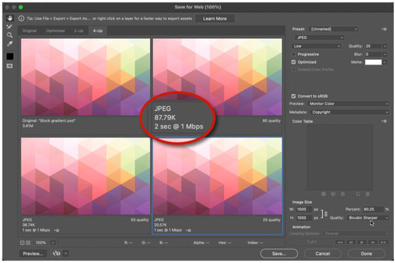 Exporting Web Graphics from Photoshop