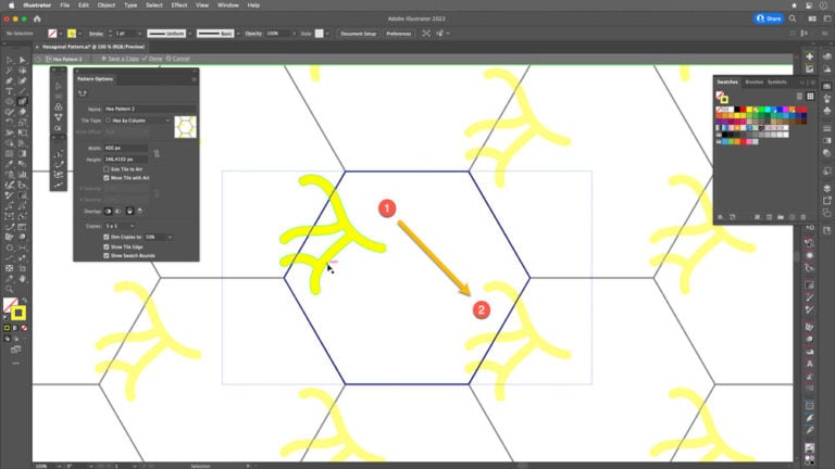 Creating Hexagonal Patterns and Pattern Brushes in Illustrator