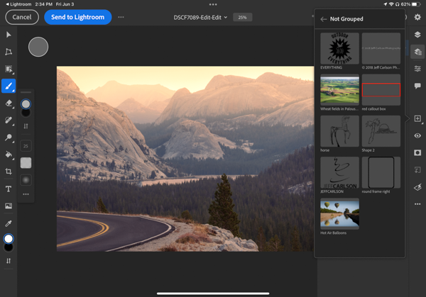 Photoshop screenshot shows open image from figure 2 and Creative Cloud Library panel open with highlight of library item a