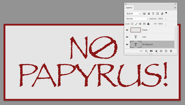Photoshop custom text