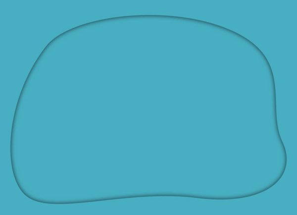 Shadow on a path against solid blue rectangle