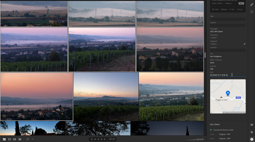 Paste GPS coordinates onto untagged images to mark them at a location.