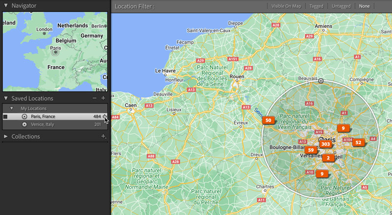 Saved Locations in Lightroom Classic group photos into a general area of your choosing.