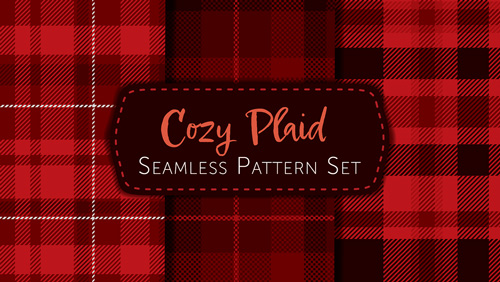Illustrator downloadable Cozy Plaid patterns and palette