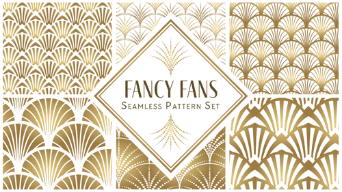 Illustrator downloadable fancy fans art deco patterns