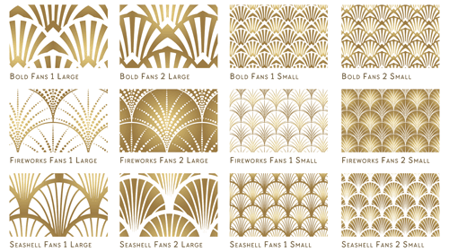 Illustrator downloadable fancy fans art deco patterns