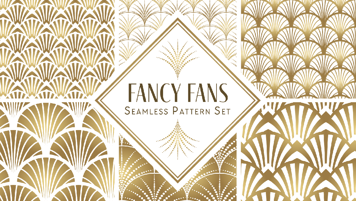 Illustrator downloadable fancy fans art deco patterns