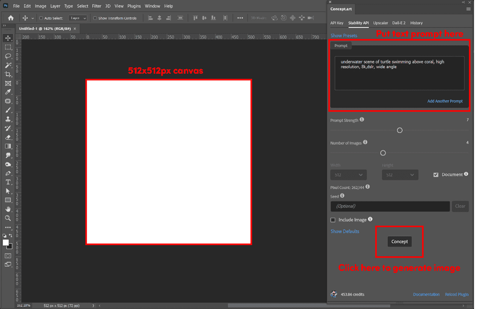 Figure 10. Preparing the canvas
