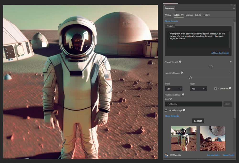 Figure 1. The Concept.art plug-in for Photoshop