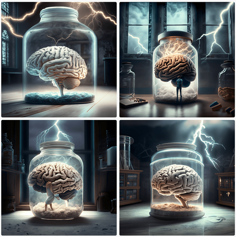 Figure 1. A brain in a jar, courtesy of Adobe Firefly