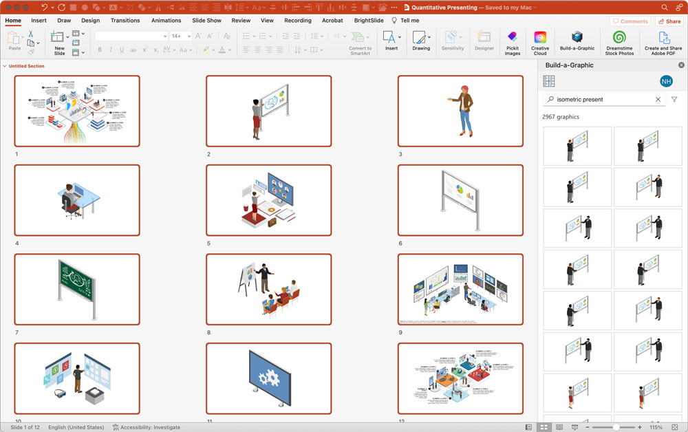 Figure 5. I searched the catalog to find isometric elements to use in my own process graphic.