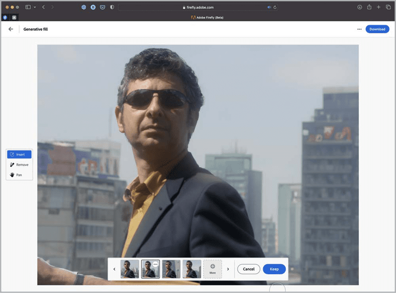 Figure 9. The clouds replaced with a cityscape